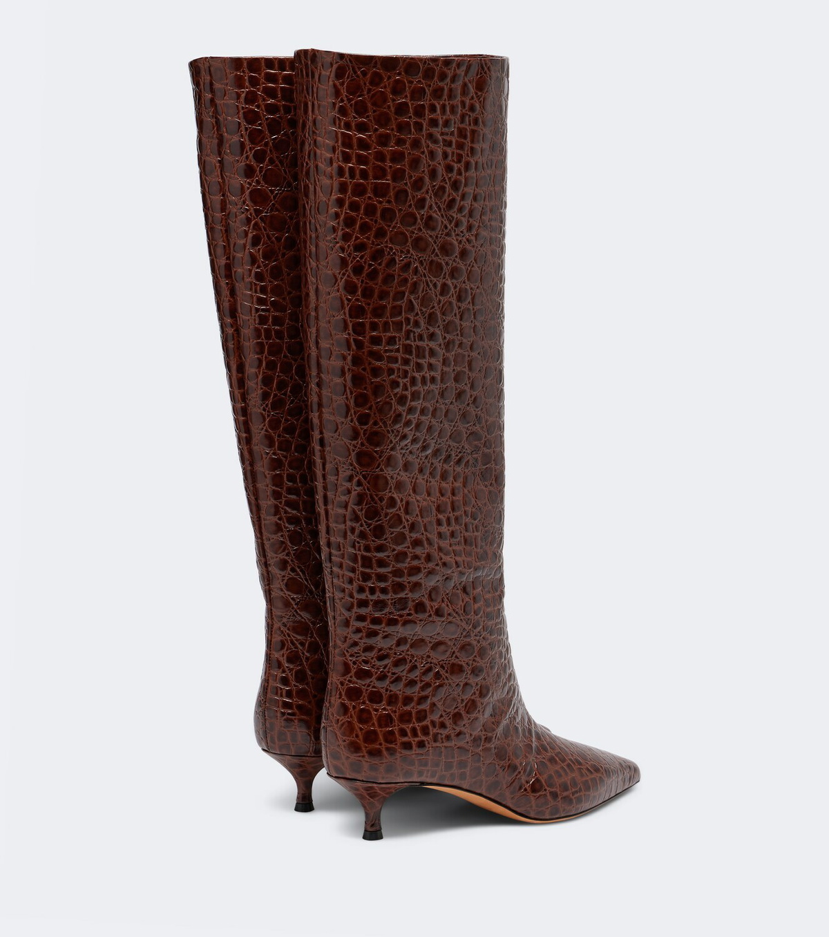 Le Monde Béryl Babouche croc-effect leather knee-high boots
