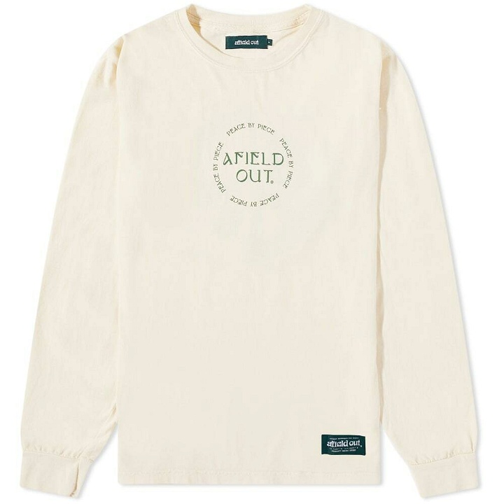 Photo: Afield Out Men's Long Sleeve Peace T-Shirt in Ivory