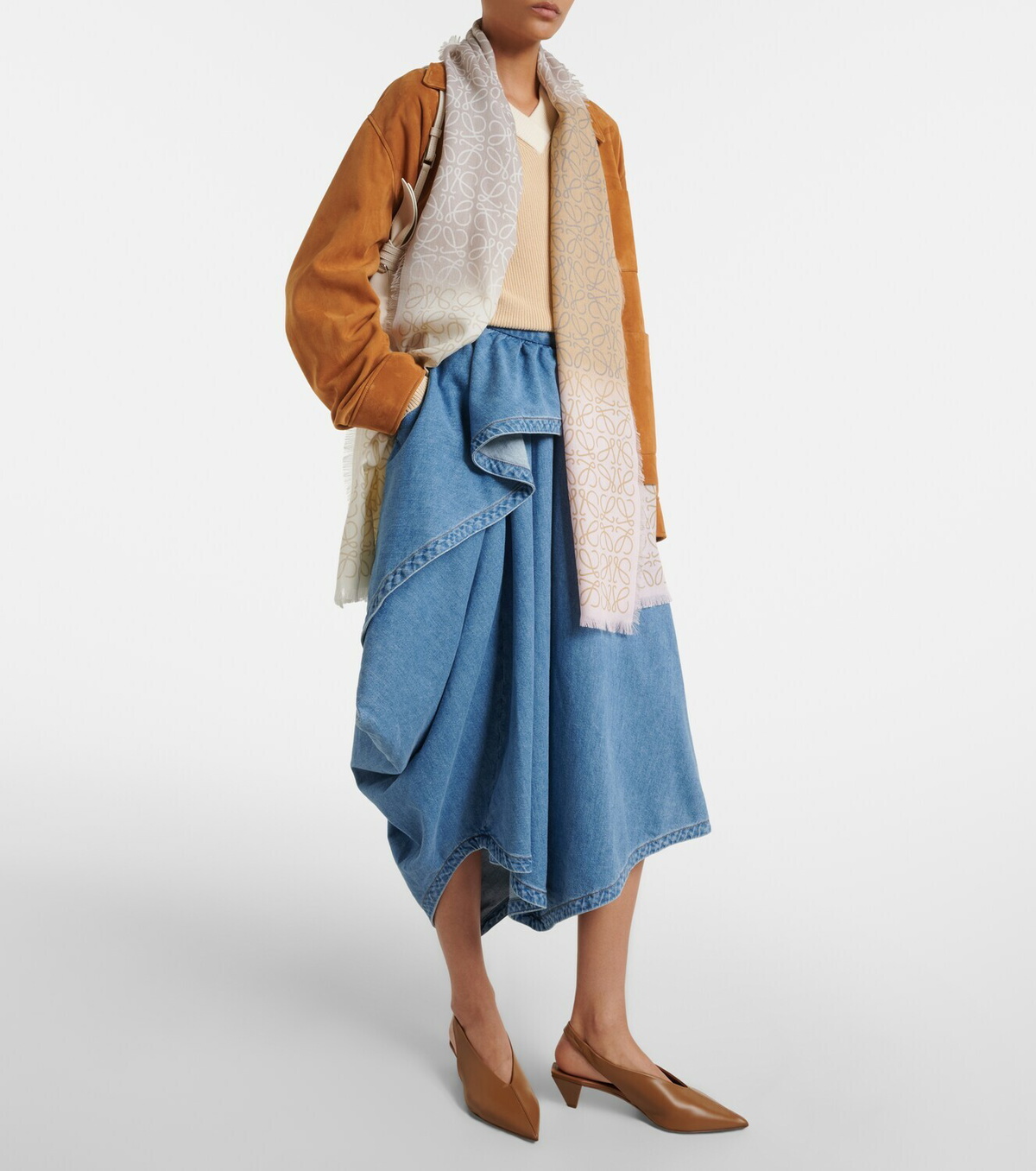 Loewe Anagram wool, silk and cashmere scarf
