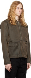 Han Kjobenhavn Brown Washed Layered Boxy Chore Jacket