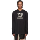 Y-3 Black Stacked Logo Long Sleeve T-Shirt