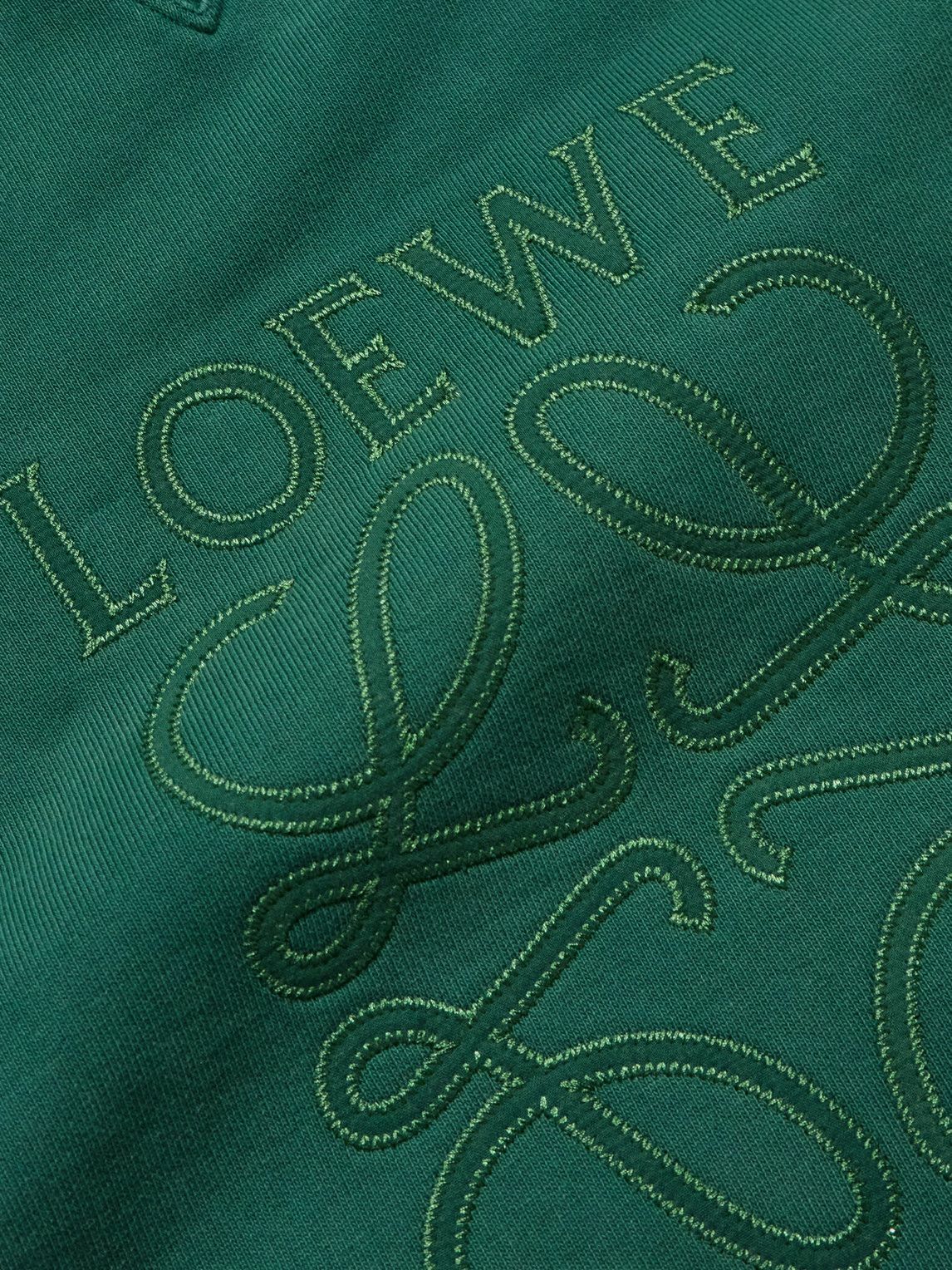 LOEWE - Logo-Embroidered Cotton-Jersey Sweatshirt - Green Loewe