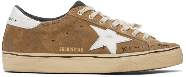 Photo: Golden Goose Brown & White Super-Star Sneakers