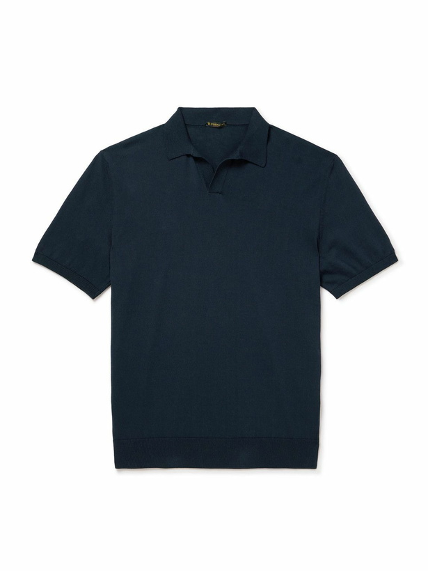 Photo: Rubinacci - Positano Cotton Polo Shirt - Blue