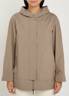 Herno Hooded Brushed Shell Jacket Taupe