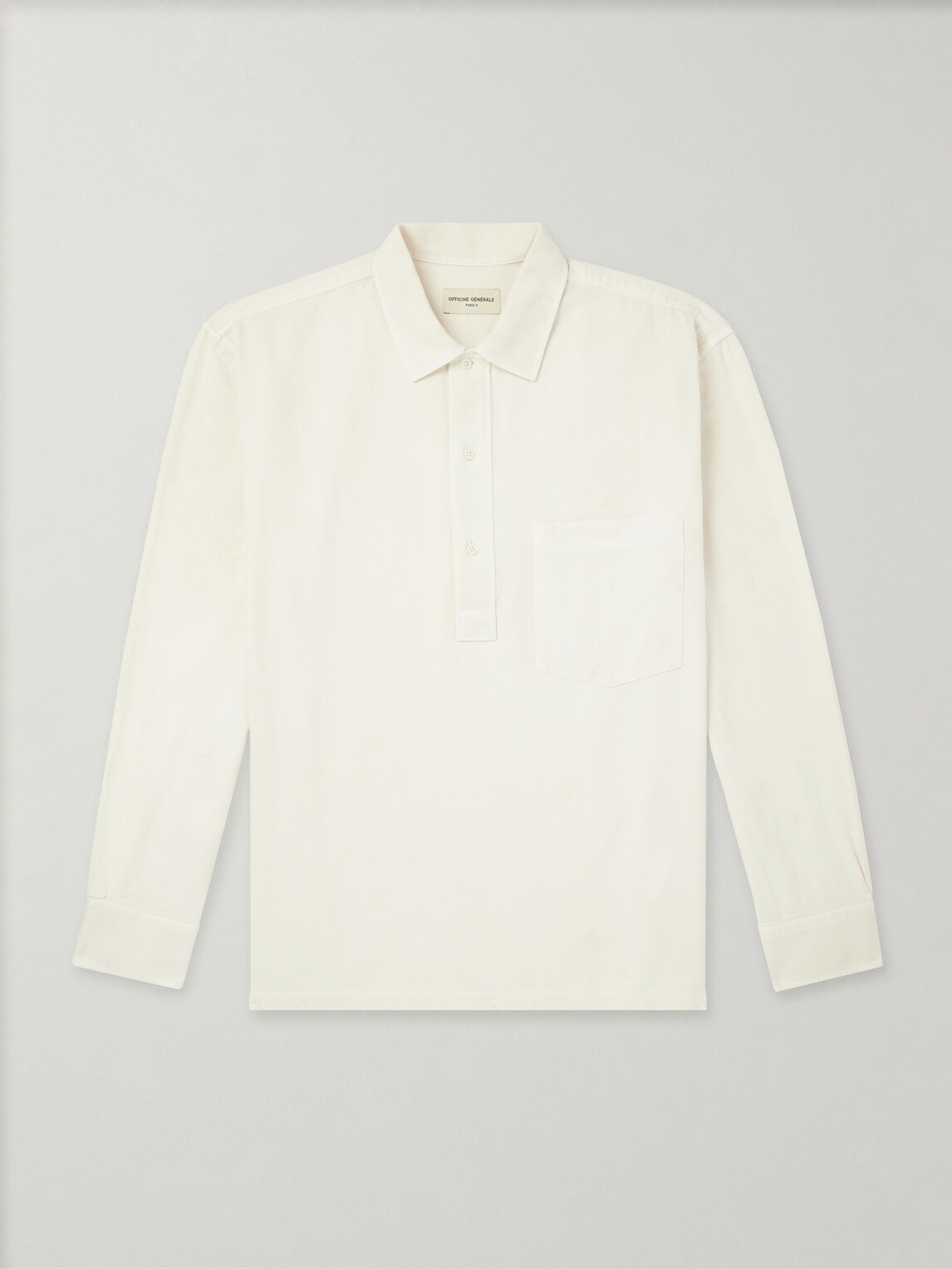 Officine Générale - Jordy Cotton-Twill Polo Shirt - Neutrals