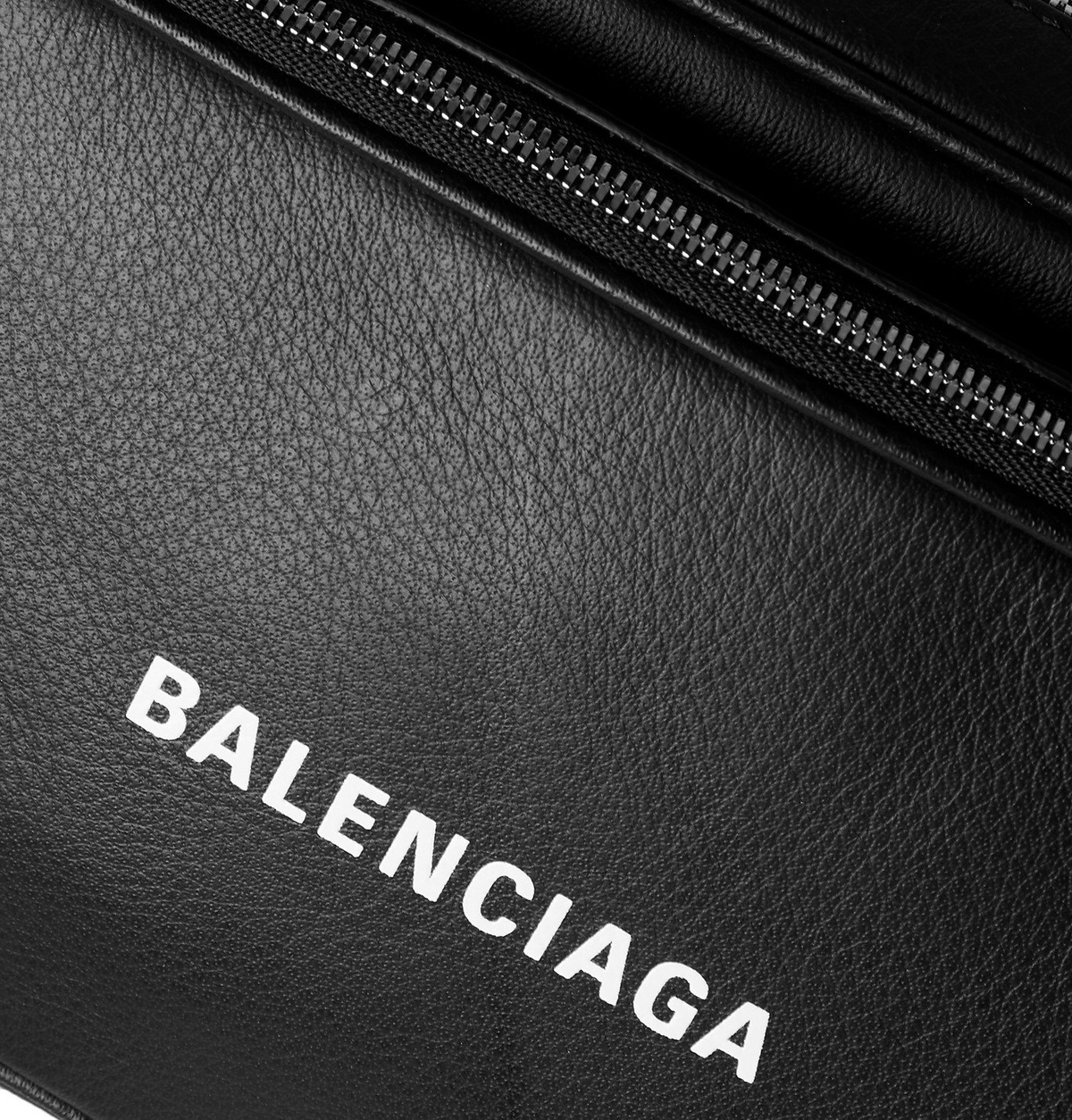 Balenciaga - Logo-Print Leather Messenger Bag - Black Balenciaga