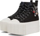 Marc Jacobs Black 'The Sticker Charm Platform High Top' Sneakers