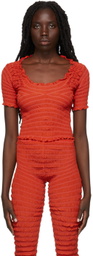 Gauntlett Cheng SSENSE Exclusive Red Linear Elastic T-Shirt