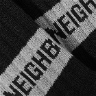Neighborhood Men's Logo Heel Sock in Black