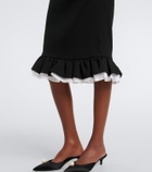 Shushu/Tong Ruffled wool and silk midi skirt