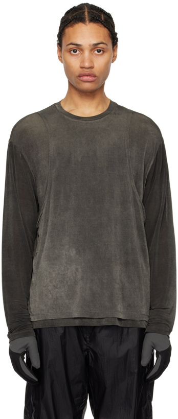 Photo: AMOMENTO Gray Oversized Long Sleeve T-Shirt