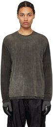 AMOMENTO Gray Oversized Long Sleeve T-Shirt