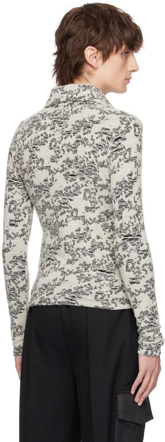 The World Is Your Oyster Black & Off-White Distressed Jacket