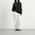Adidas Women's Lace 3 Stripe Crew Sweatshirt in Night Brown
