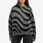 Fiorucci Women's Black Candy Stripe Mohair Sweater in Black Stripes
