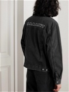 Isabel Marant - Jango Distressed Logo-Embroidered Denim Jacket - Black