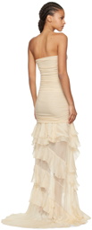 Blumarine Off-White Ruffled Maxi Dress