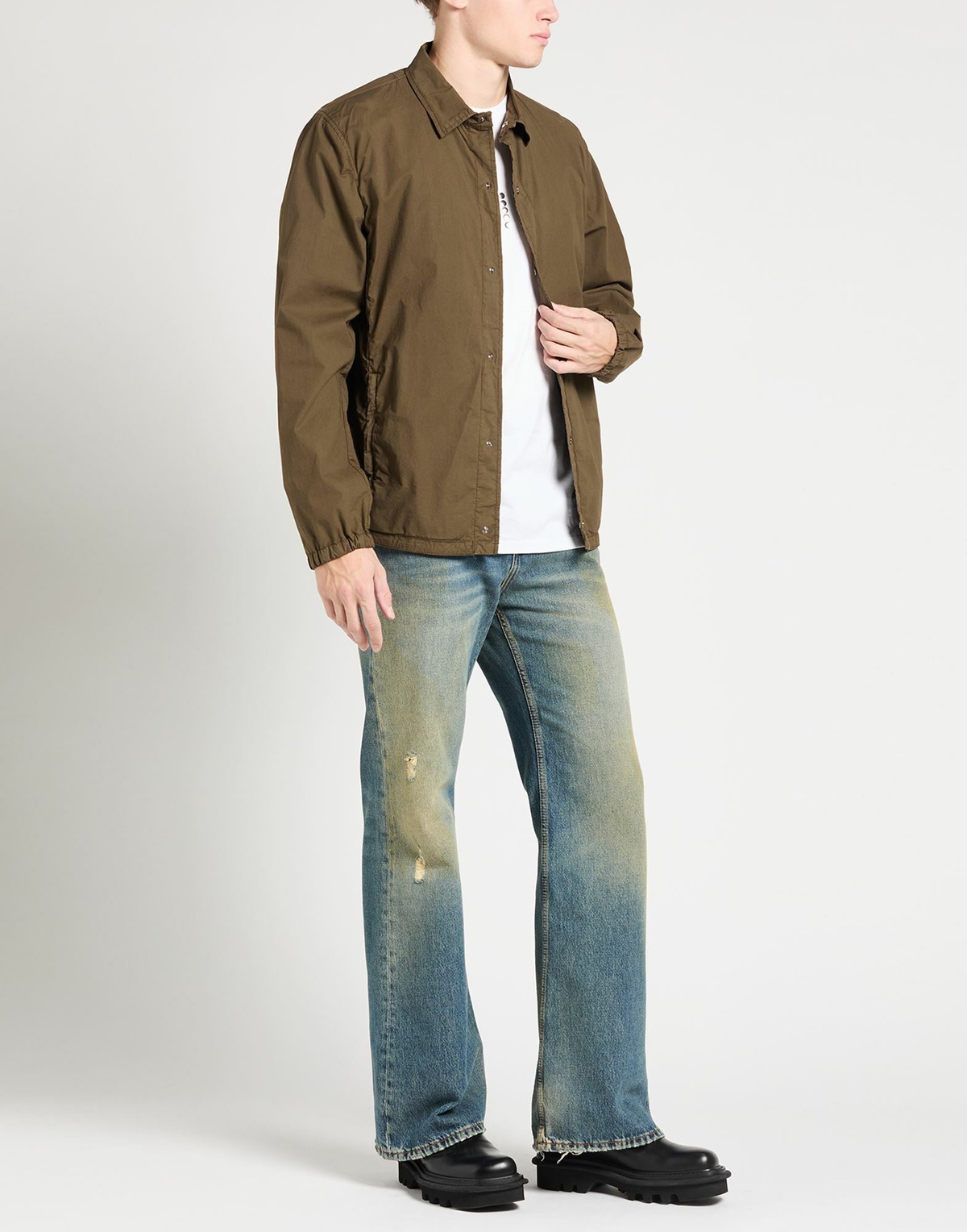 Herno Mens Shirt Military in Green