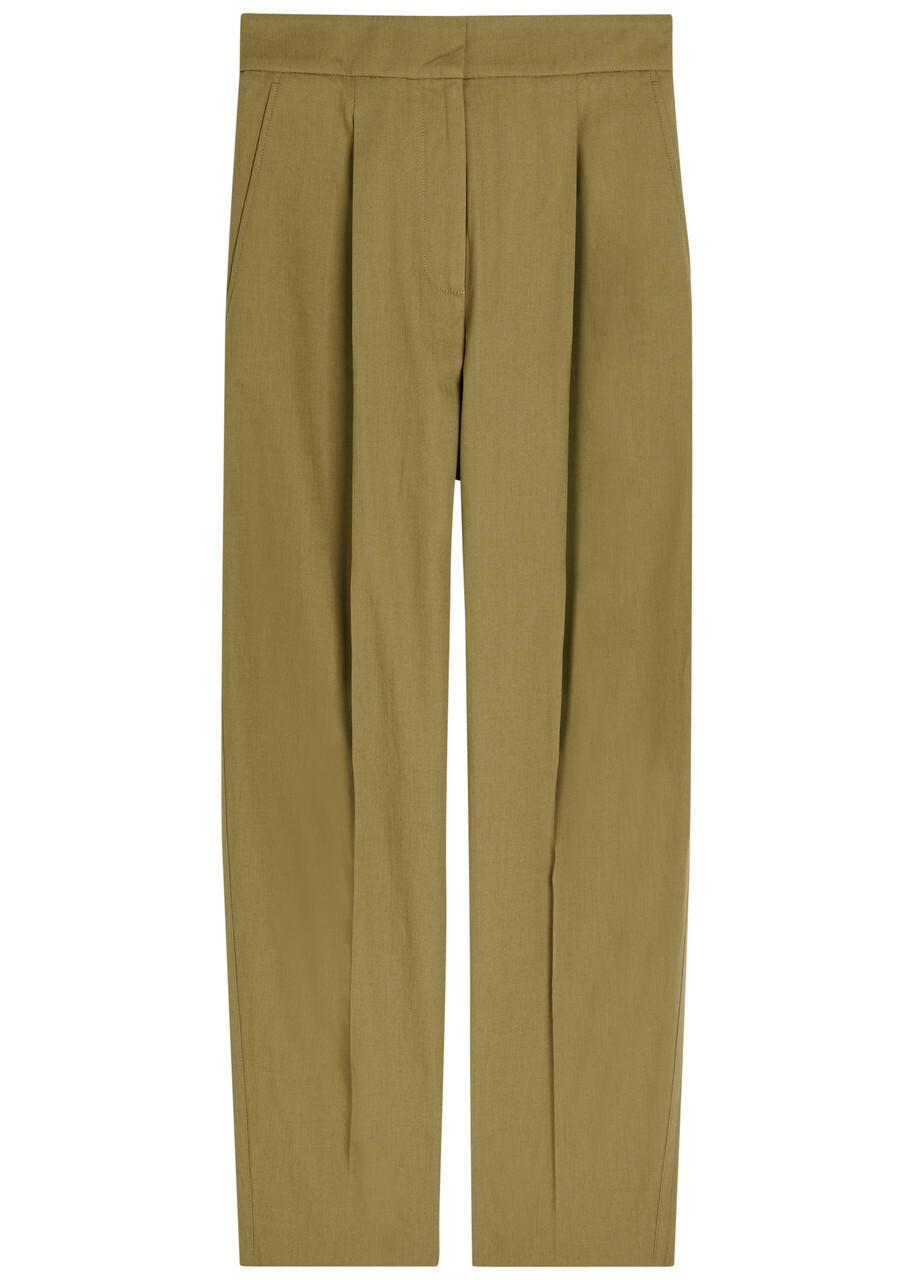Joseph Paver Tapered-leg Cotton Trousers Green