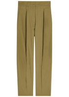Joseph Paver Tapered-leg Cotton Trousers Green