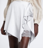 Acne Studios Layered lace-trimmed satin miniskirt