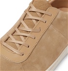 Mulo - Leather-Trimmed Suede Sneakers - Neutrals