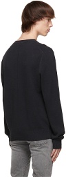 rag & bone Black Hemp Piqué Sweatshirt