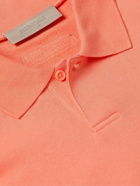 FEAR OF GOD ESSENTIALS - Logo-Flocked Cotton-Jersey Polo Shirt - Orange