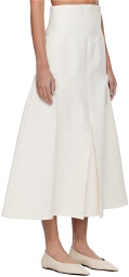 Mame Kurogouchi Off-White Box Pleat Maxi Skirt