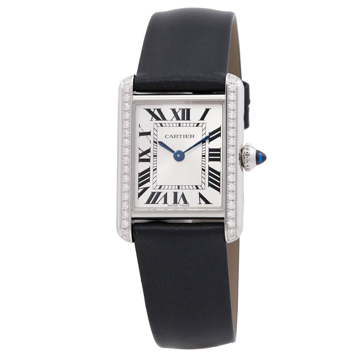 Cartier Tank Must Small Model Diamond Silver Dial Watch W4TA0031