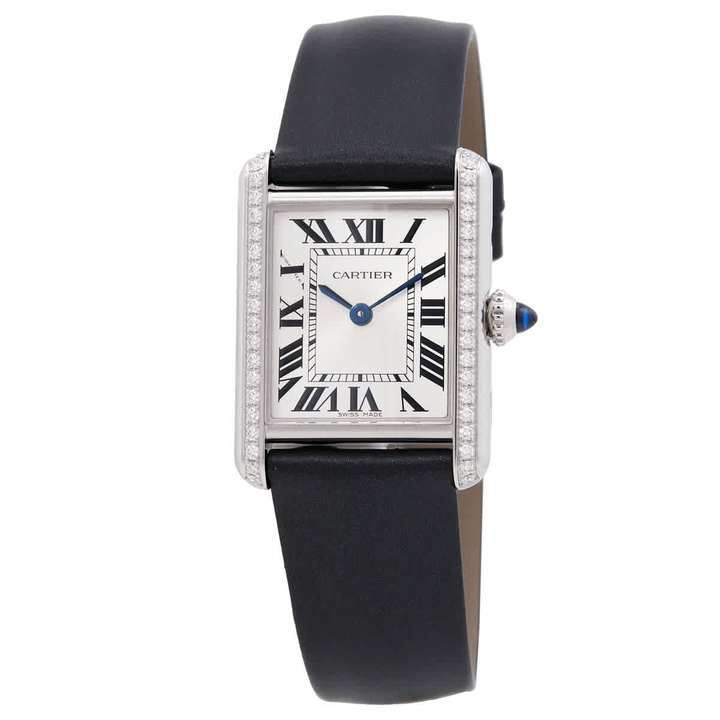 Photo: Cartier Tank Must Small Model Diamond Silver Dial Watch W4TA0031