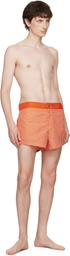 Jean Paul Gaultier Orange Gingham Swim Shorts
