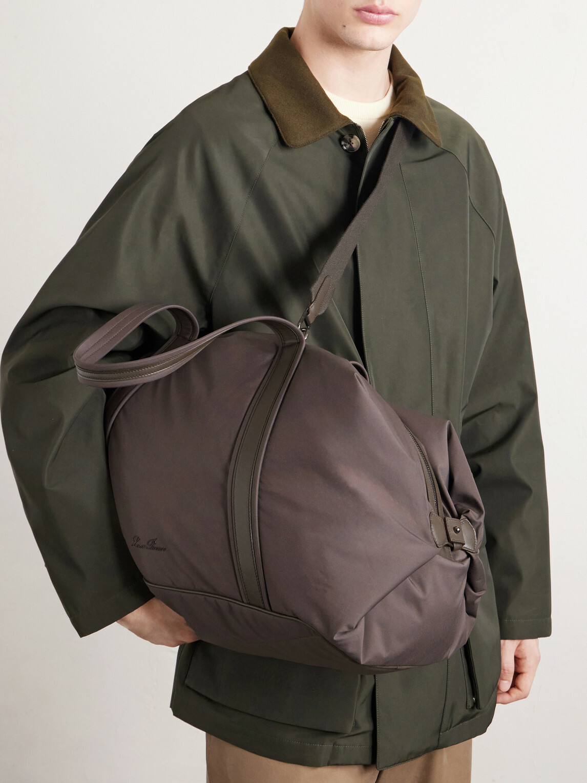 Loro Piana - Winch Leather-Trimmed Storm System® Shell Duffle Bag