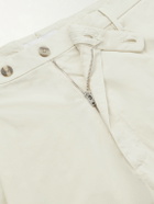 Boglioli - Straight-Leg Pleated Cotton-Blend Poplin Shorts - Neutrals
