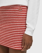 Sporty & Rich Serif Logo Striped Terry Aline Skirt Red Women