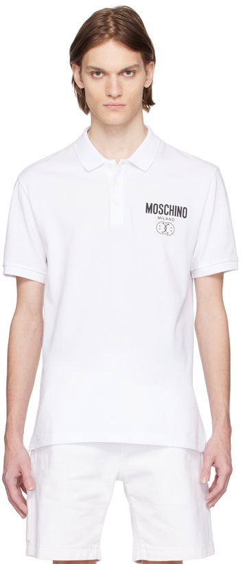 Photo: Moschino White Printed Polo