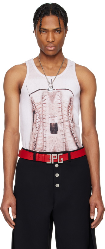 Photo: Jean Paul Gaultier Pink 'The Corset Trompe-L’oeil' Tank Top