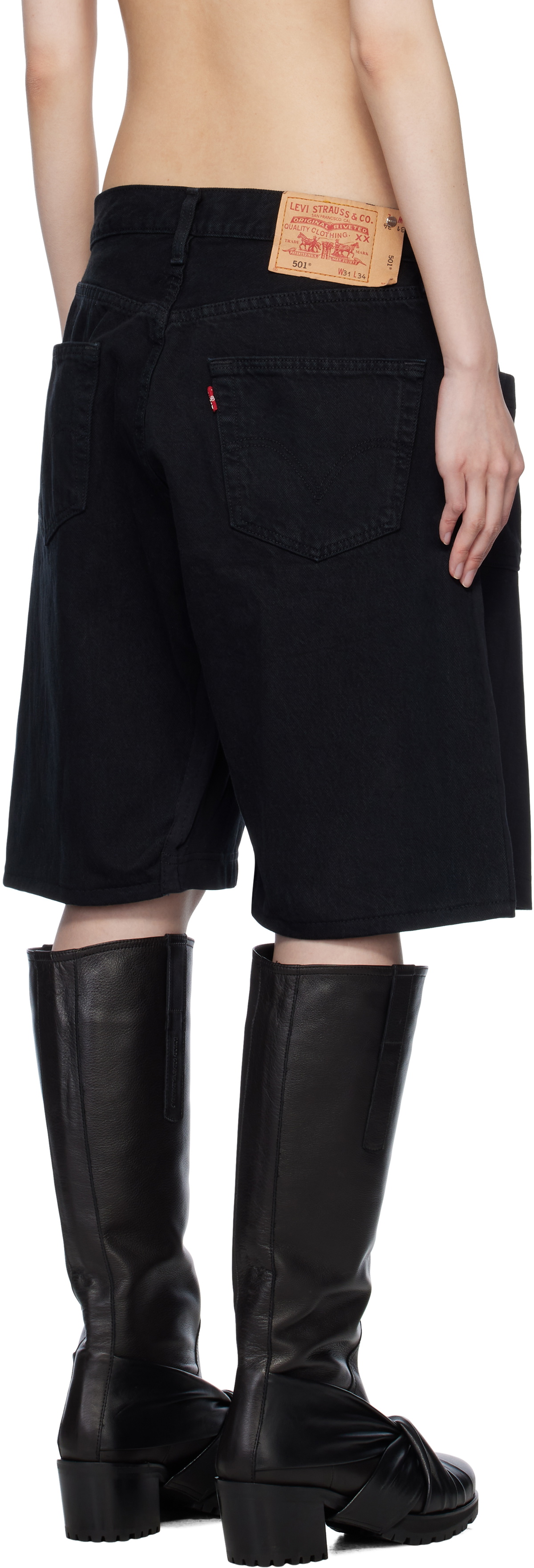 Bless Black Nº69 Overjogging Denim Shorts