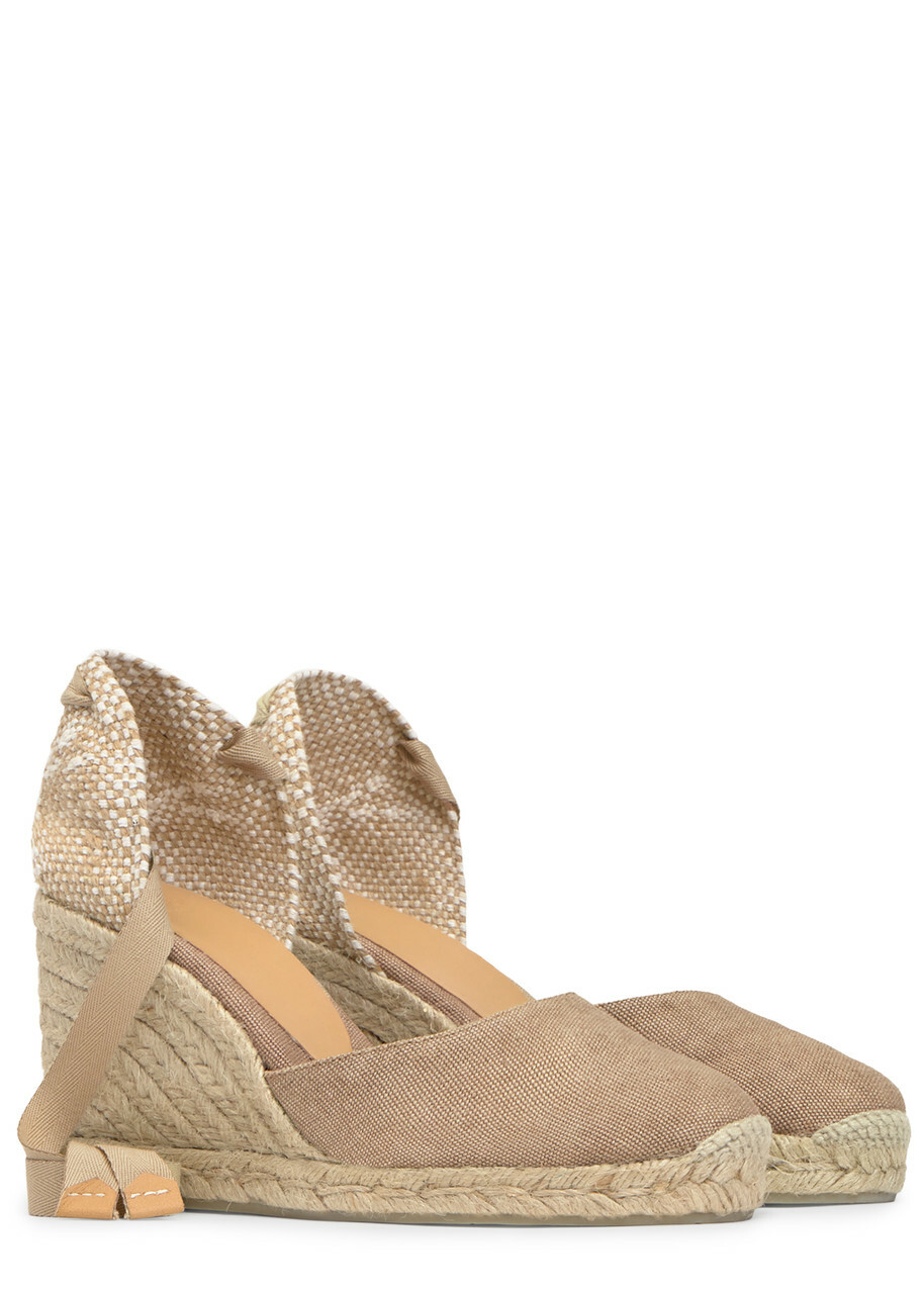 Castañer Carina Canvas Wedge Espadrilles Cream