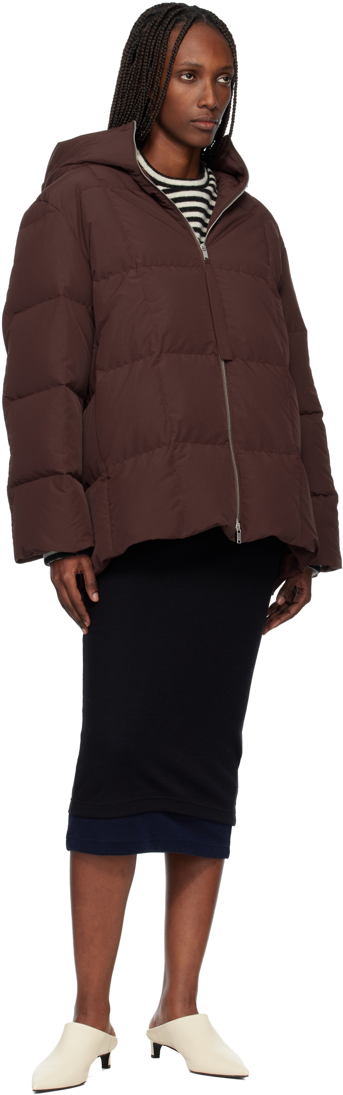Jil Sander Burgundy Quilted Down Jacket Jil Sander