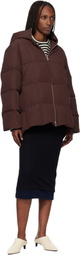 Jil Sander Burgundy Quilted Down Jacket
