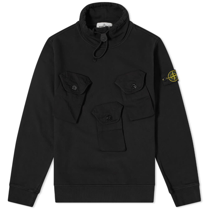 Photo: Stone Island Multi Pocket Detail Mock Neck Sweat