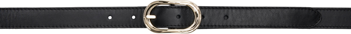 Ernest W. Baker Black Gold Buckle Belt