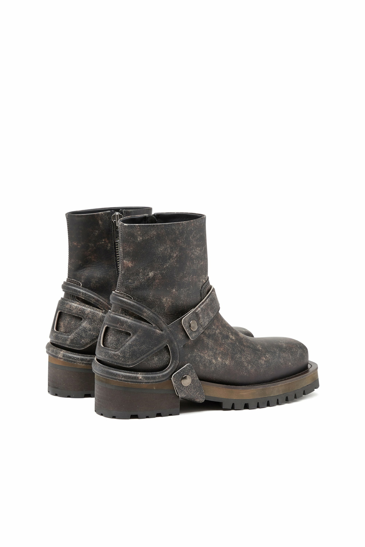 Diesel D-Texan-Harness boots in distressed leather - Boots Mens in