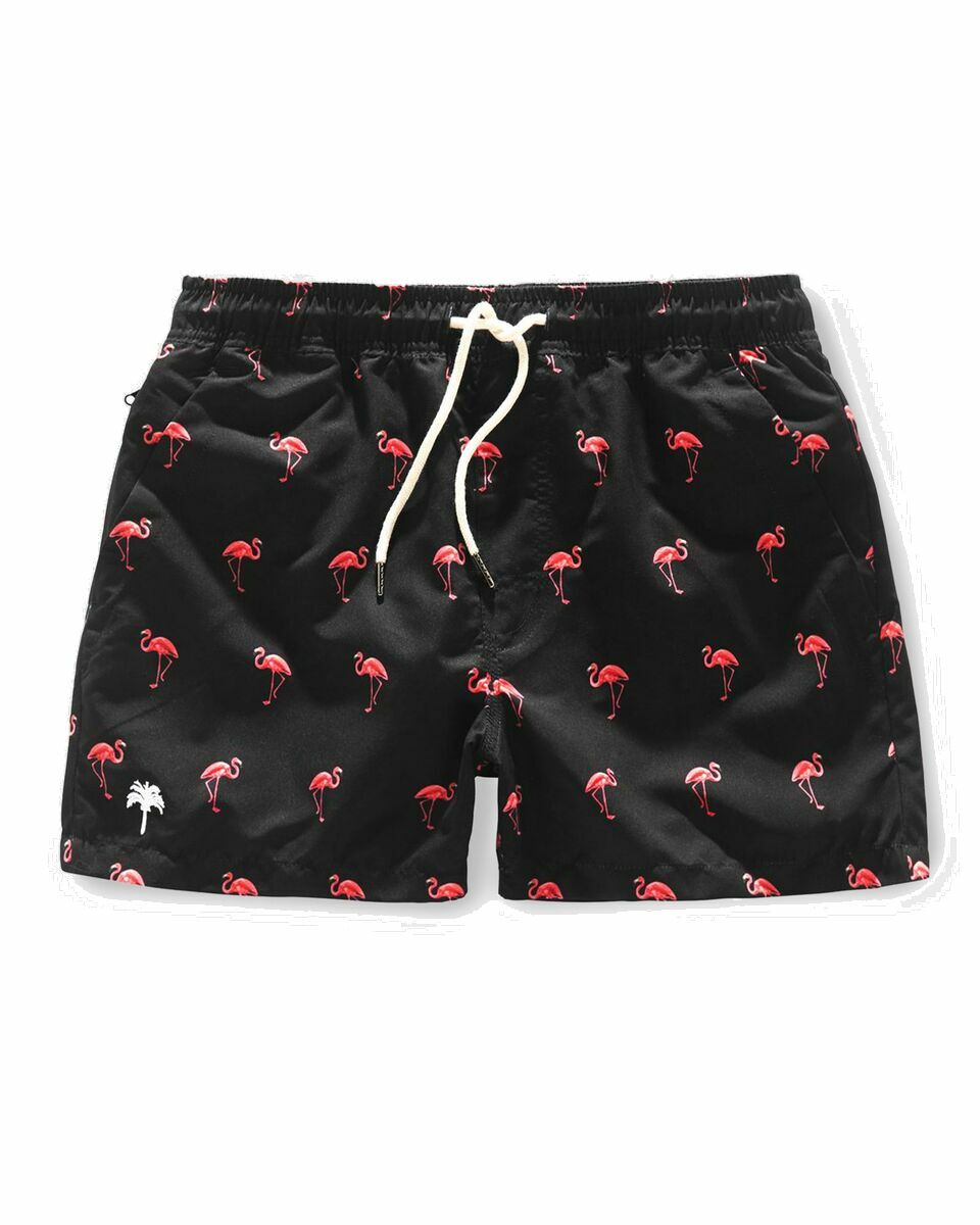 Photo: Oas Black Flamingo Swim Shorts Black - Mens - Swimwear
