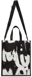 Alexander McQueen Black & White Graffiti North South Tote