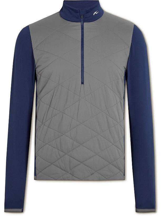 Photo: Kjus Golf - Release Quilted Shell and Jersey Half-Zip Golf Jacket - Blue