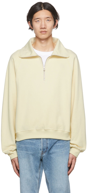 Photo: Recto SSENSE Exclusive Yellow Half-Zip Sweater