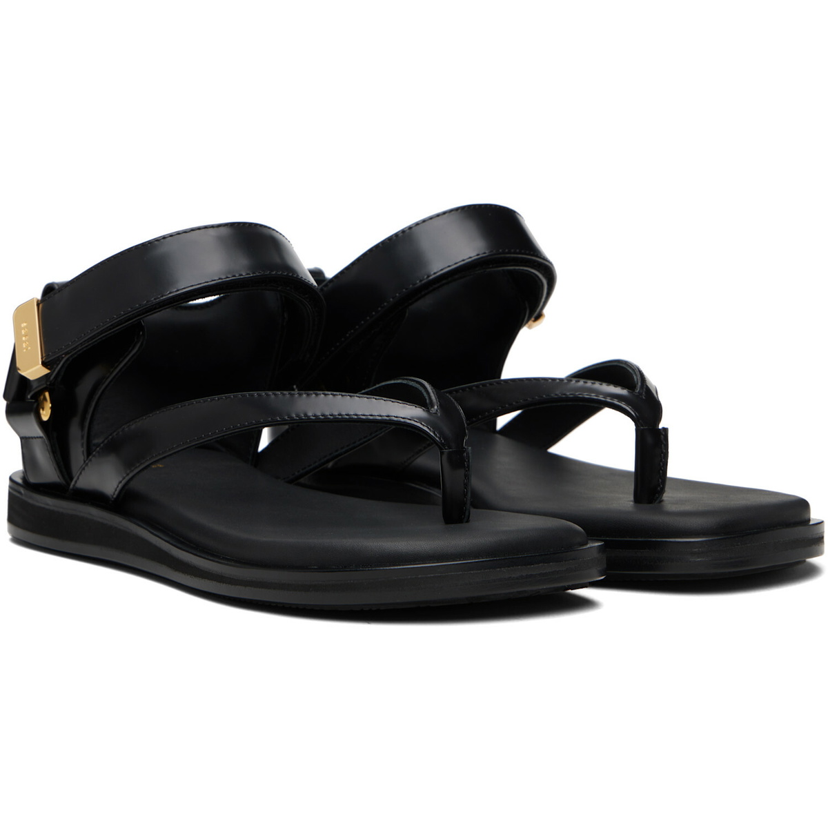 sacai Black Belted Flip Flop Sandals
